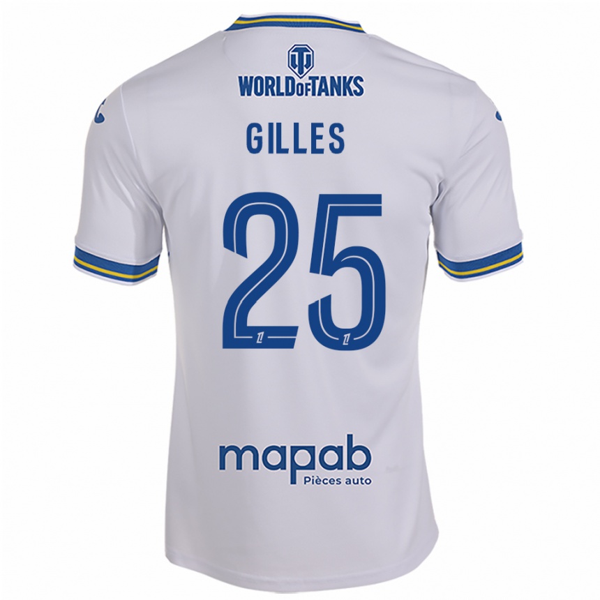 ילדים כדורגל Elodie Gilles #25 לבן תכלת הרחק ג'רזי 2025/26