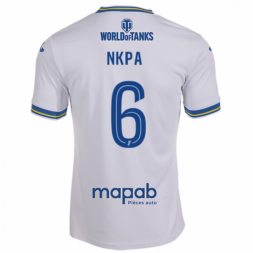 ילדים כדורגל Elie Nkpa #6 לבן תכלת הרחק ג'רזי 2025/26