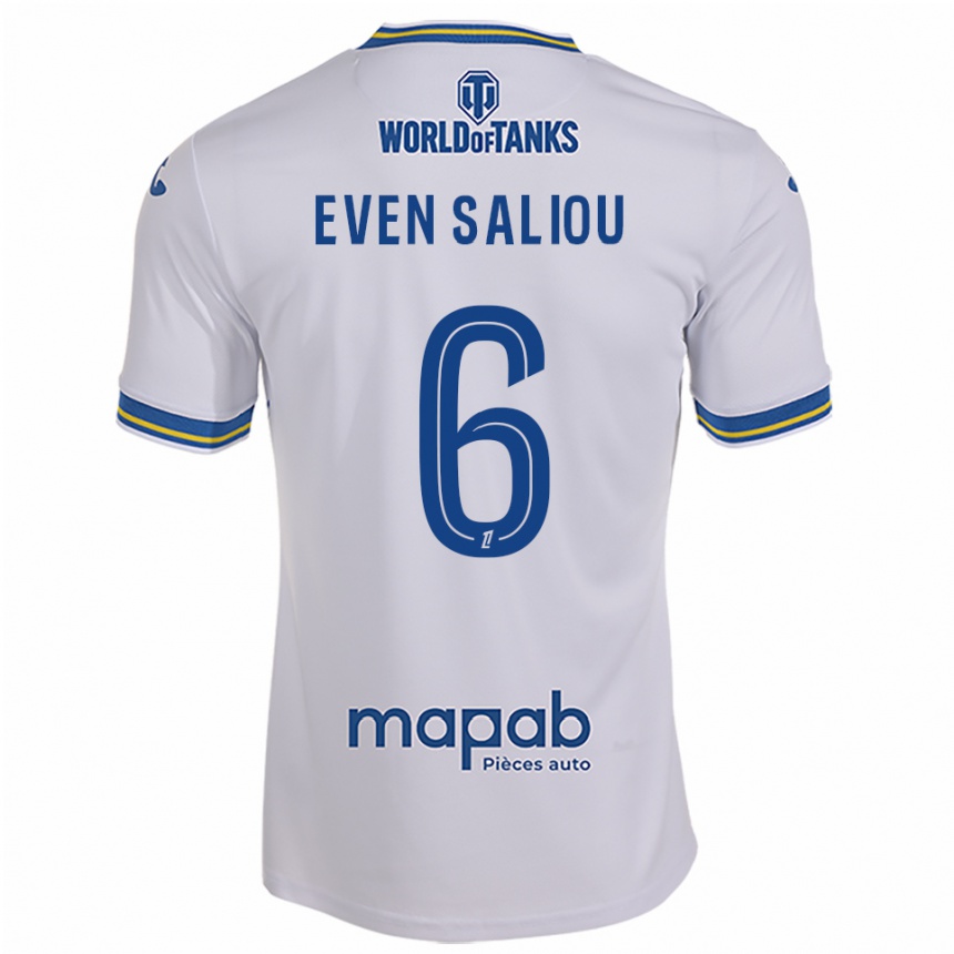 ילדים כדורגל Emy Even Saliou #6 לבן תכלת הרחק ג'רזי 2025/26