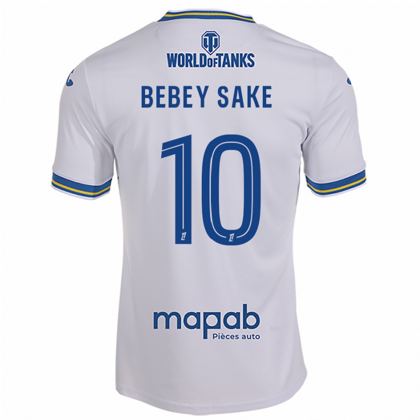 ילדים כדורגל Mattéo Bebey Sake #10 לבן תכלת הרחק ג'רזי 2025/26