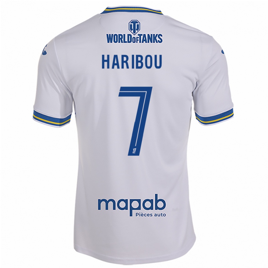 ילדים כדורגל Samir Haribou #7 לבן תכלת הרחק ג'רזי 2025/26