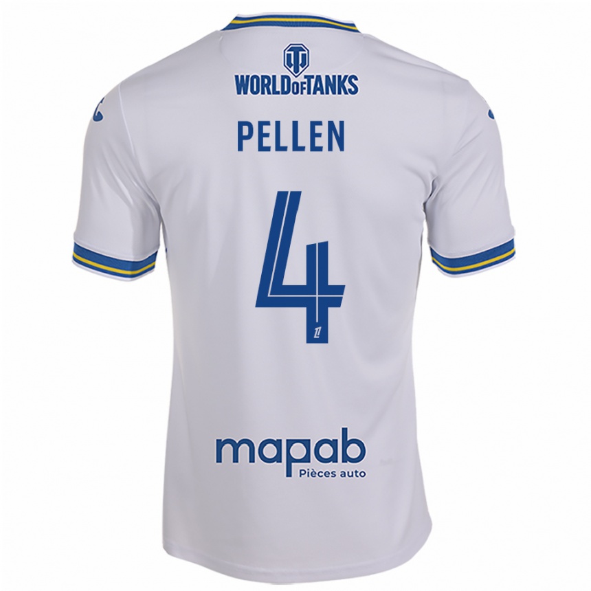 ילדים כדורגל Louise Pellen #4 לבן תכלת הרחק ג'רזי 2025/26