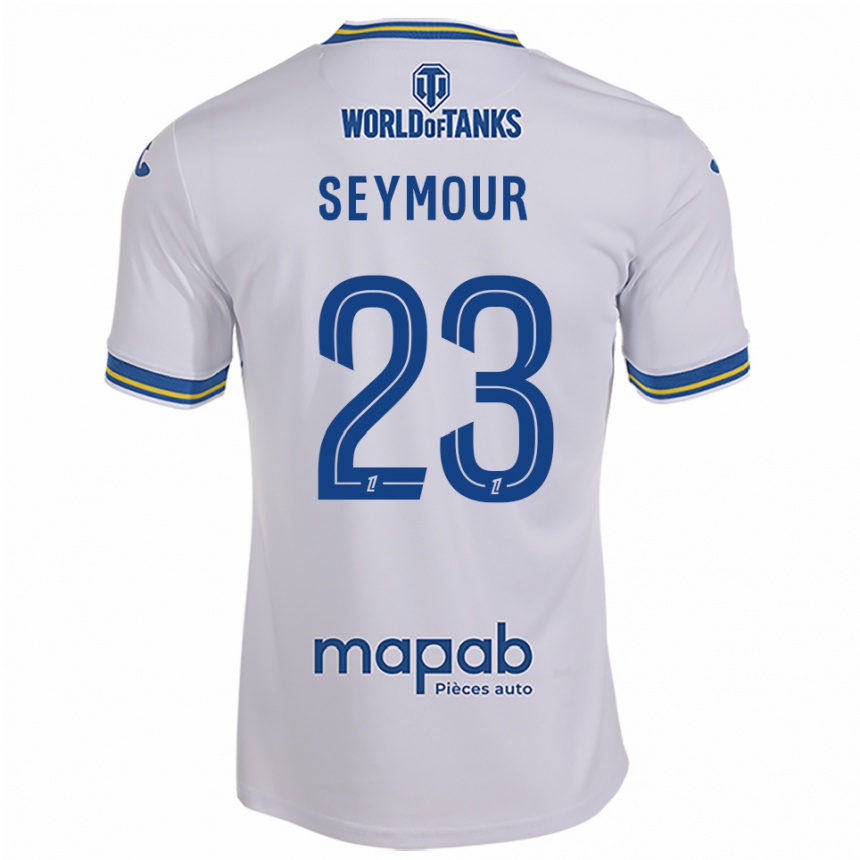 ילדים כדורגל Brice Seymour #23 לבן תכלת הרחק ג'רזי 2025/26