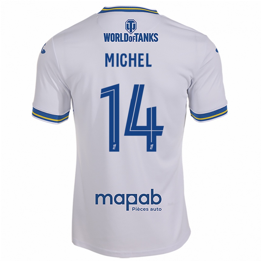 ילדים כדורגל Raphaël Michel #14 לבן תכלת הרחק ג'רזי 2025/26