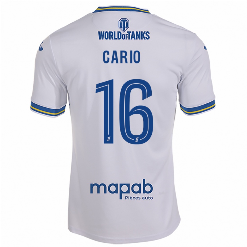 ילדים כדורגל Anthony Cario #16 לבן תכלת הרחק ג'רזי 2025/26