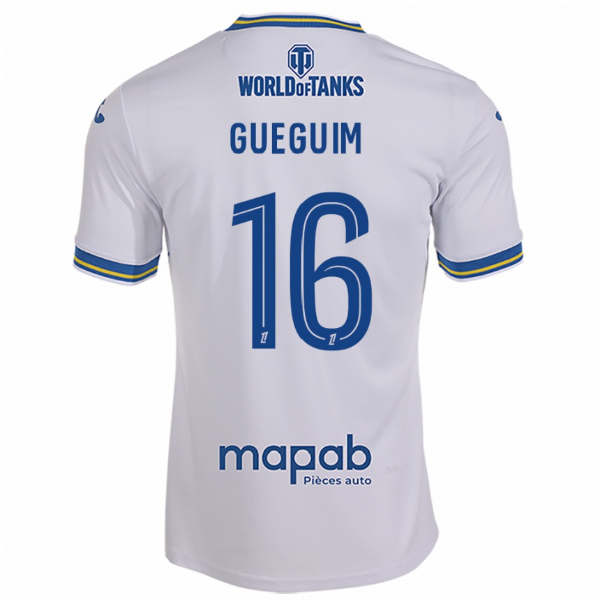 ילדים כדורגל Guirone Gueguim #16 לבן תכלת הרחק ג'רזי 2025/26