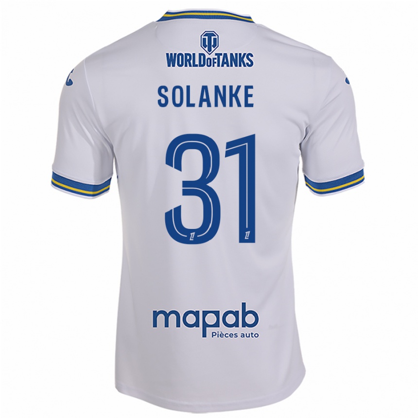 ילדים כדורגל Ade Solanke #31 לבן תכלת הרחק ג'רזי 2025/26