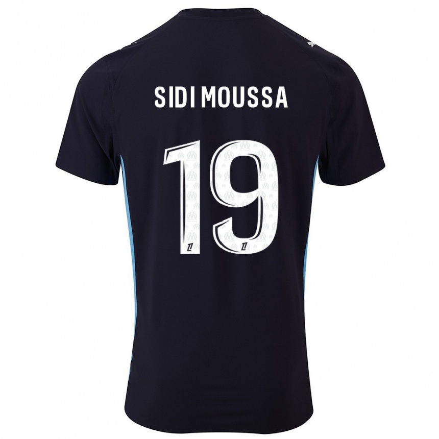 ילדים כדורגל Salima Sidi Moussa #19 שחור תכלת הרחק ג'רזי 2025/26