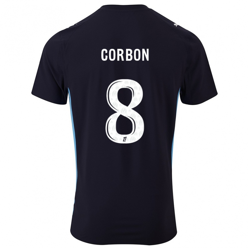 ילדים כדורגל Max Corbon #8 שחור תכלת הרחק ג'רזי 2025/26