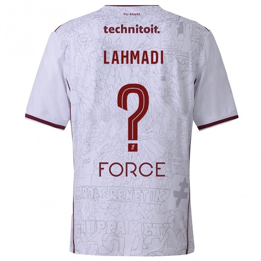 ילדים כדורגל Mehdi Lahmadi #0 לבן בורדו הרחק ג'רזי 2025/26