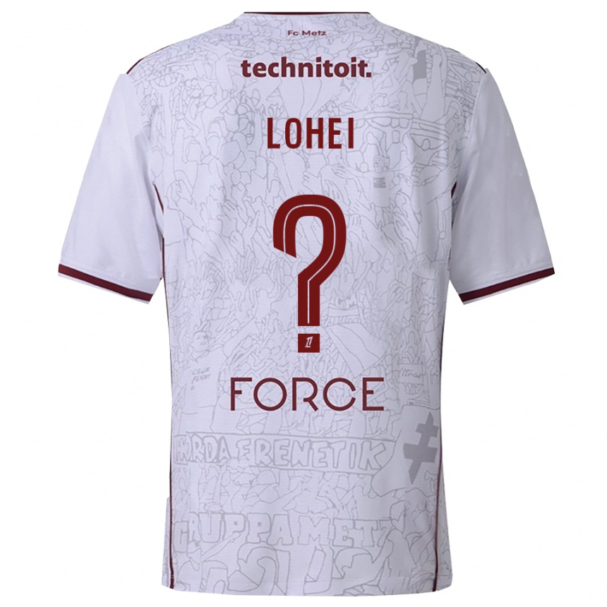 ילדים כדורגל Fabio Lohei #0 לבן בורדו הרחק ג'רזי 2025/26
