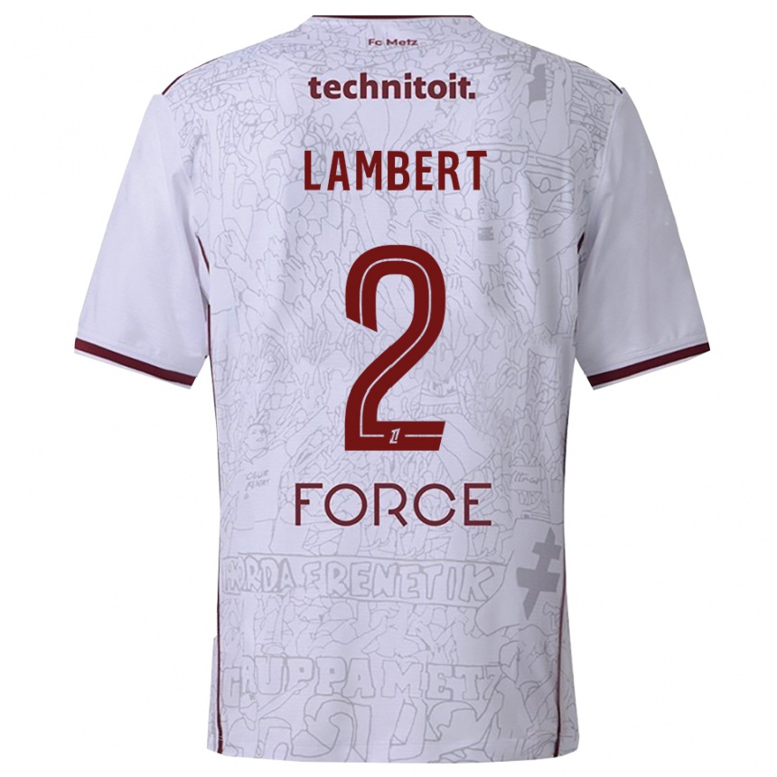 ילדים כדורגל Anaïs Lambert #2 לבן בורדו הרחק ג'רזי 2025/26