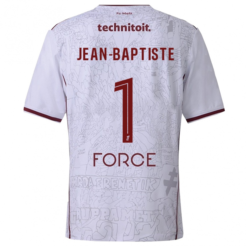 ילדים כדורגל Romain Jean-Baptiste #1 לבן בורדו הרחק ג'רזי 2025/26