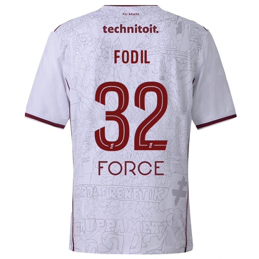 ילדים כדורגל Maria Fodil #32 לבן בורדו הרחק ג'רזי 2025/26
