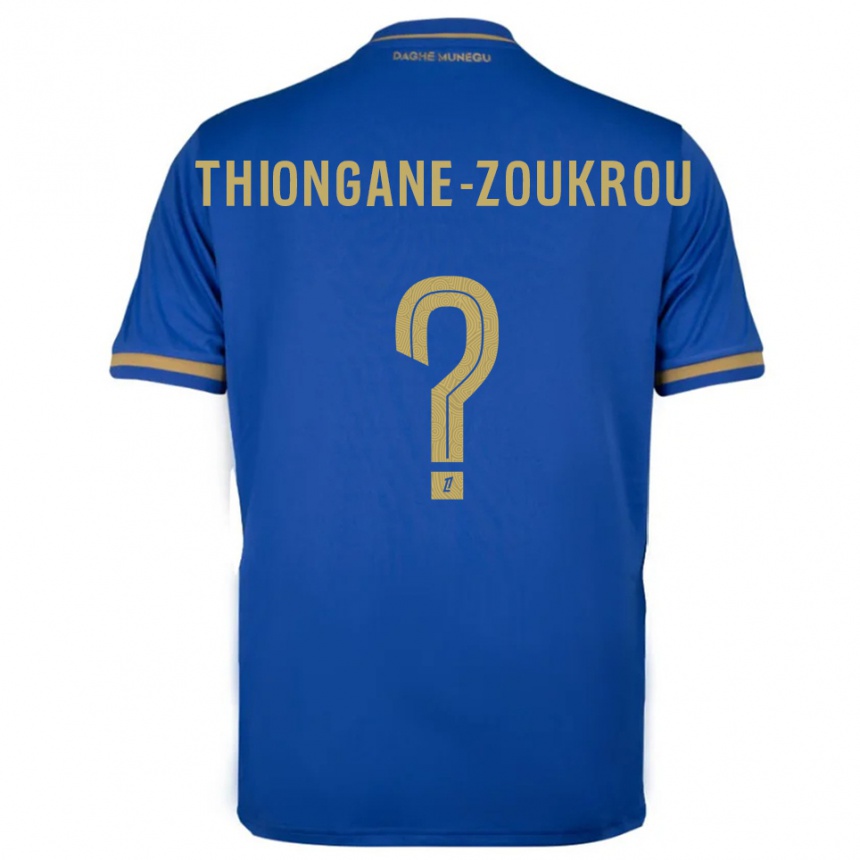 ילדים כדורגל Ackah-Tidiane Thiongane-Zoukrou #0 כחול זהב הרחק ג'רזי 2025/26