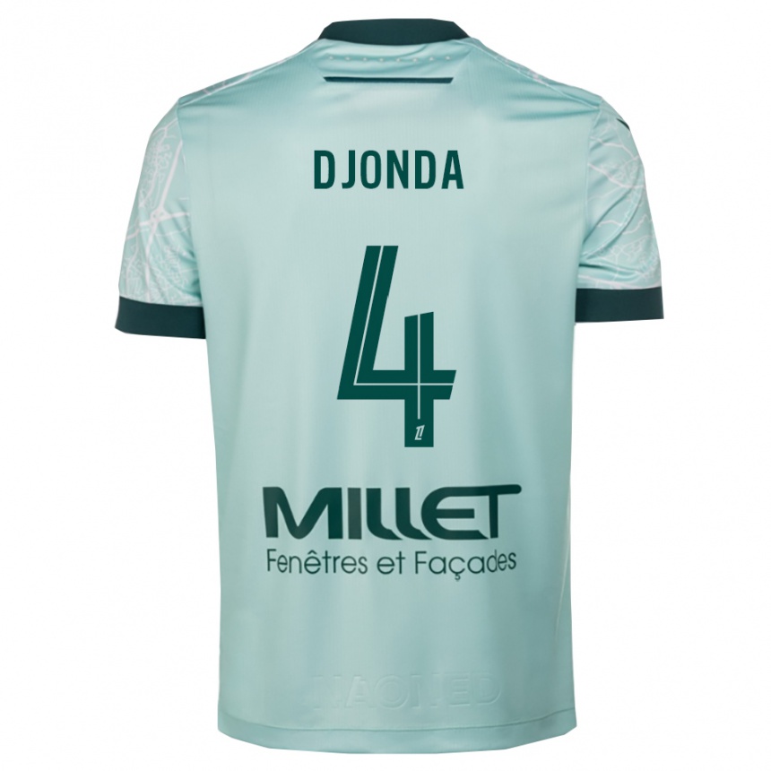 ילדים כדורגל Christian Djonda #4 ירוק לבן הרחק ג'רזי 2025/26