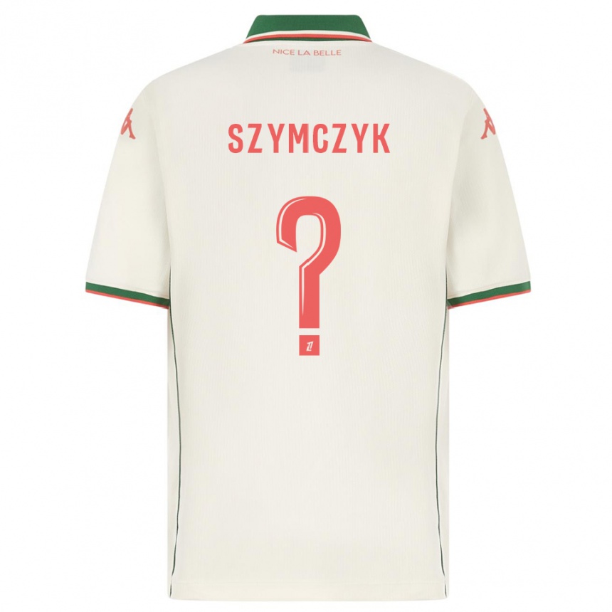 ילדים כדורגל Kacper Szymczyk #0 לבן ירוק הרחק ג'רזי 2025/26