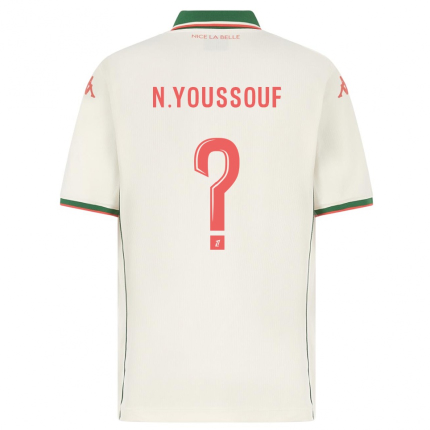 ילדים כדורגל Naké Youssouf #0 לבן ירוק הרחק ג'רזי 2025/26