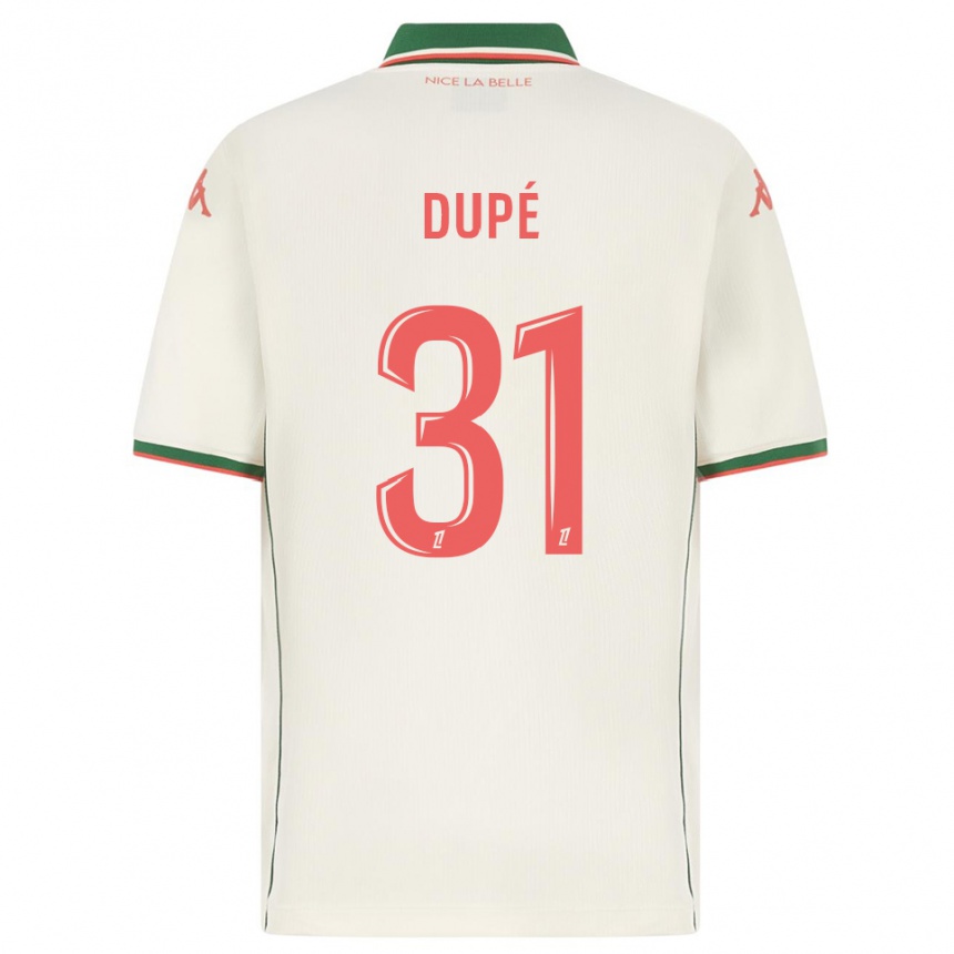 ילדים כדורגל Maxime Dupé #31 לבן ירוק הרחק ג'רזי 2025/26
