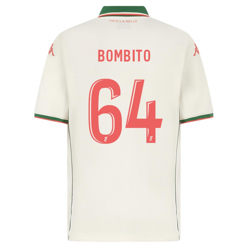 ילדים כדורגל Moïse Bombito #64 לבן ירוק הרחק ג'רזי 2025/26