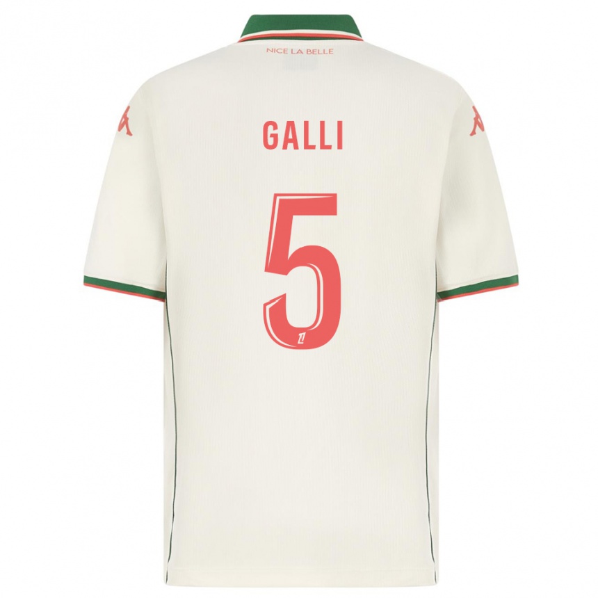 ילדים כדורגל Clara Galli #5 לבן ירוק הרחק ג'רזי 2025/26