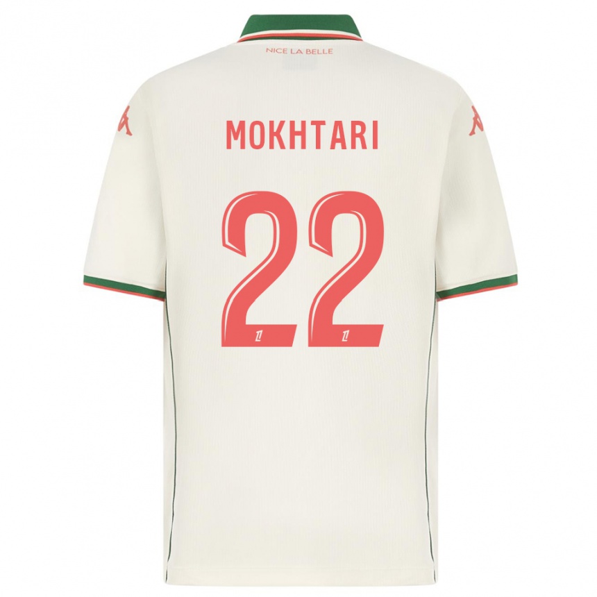 ילדים כדורגל Jade Mokhtari #22 לבן ירוק הרחק ג'רזי 2025/26