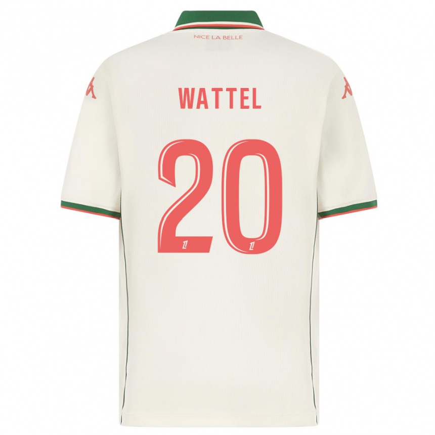 ילדים כדורגל Sami Wattel #20 לבן ירוק הרחק ג'רזי 2025/26