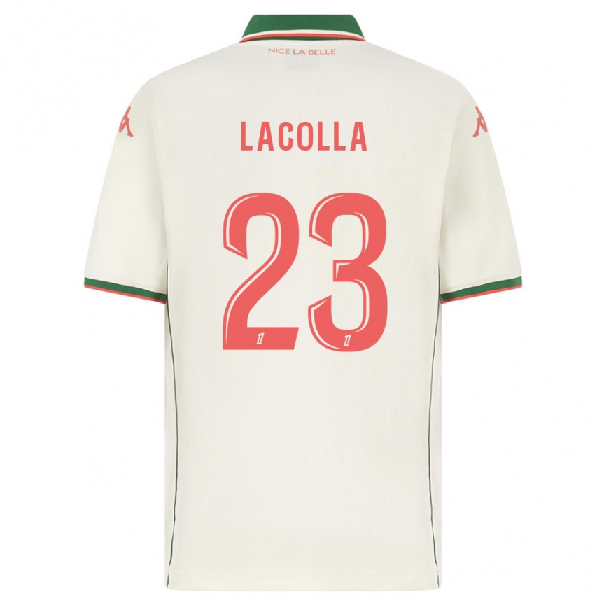 ילדים כדורגל Mellie Lacolla #23 לבן ירוק הרחק ג'רזי 2025/26