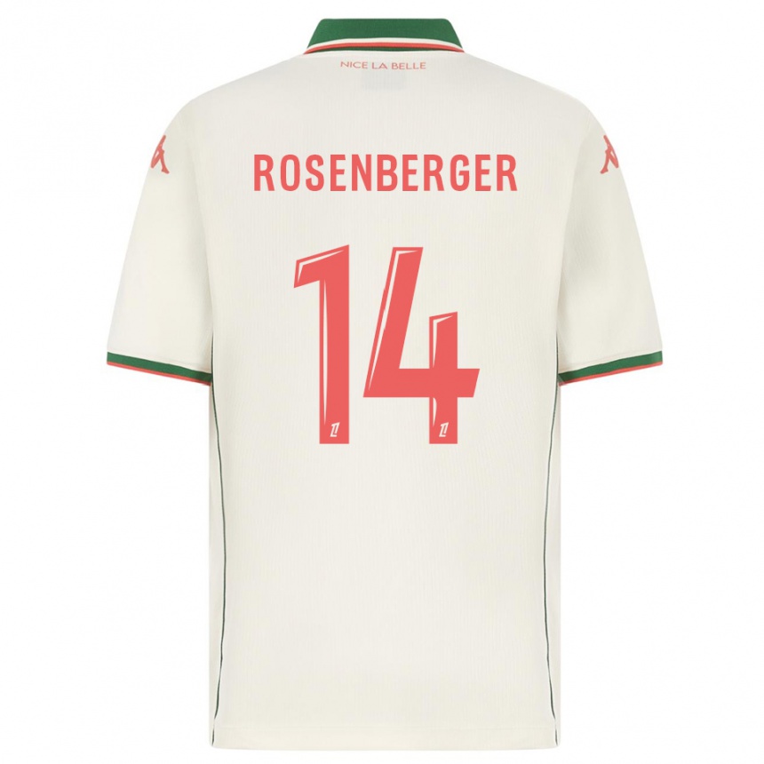 ילדים כדורגל Léa Rosenberger #14 לבן ירוק הרחק ג'רזי 2025/26