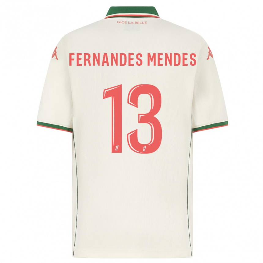 ילדים כדורגל Mathis Fernandes Mendes #13 לבן ירוק הרחק ג'רזי 2025/26