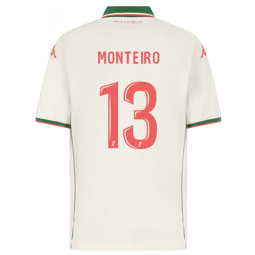 ילדים כדורגל Laurenzo Monteiro #13 לבן ירוק הרחק ג'רזי 2025/26