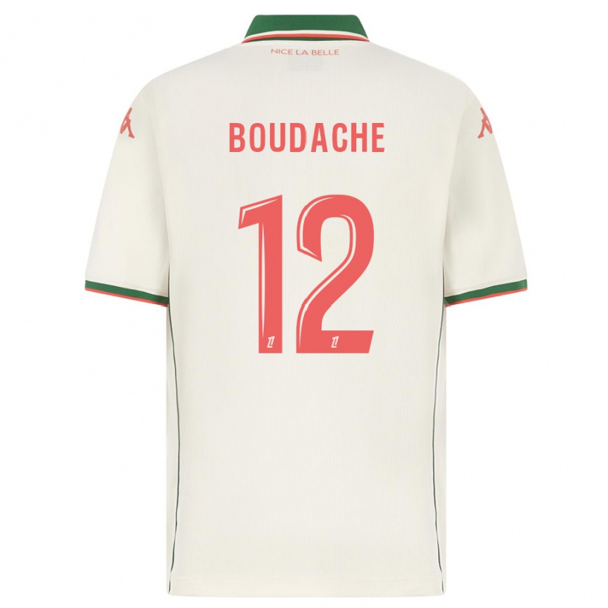 ילדים כדורגל Kaïl Boudache #12 לבן ירוק הרחק ג'רזי 2025/26