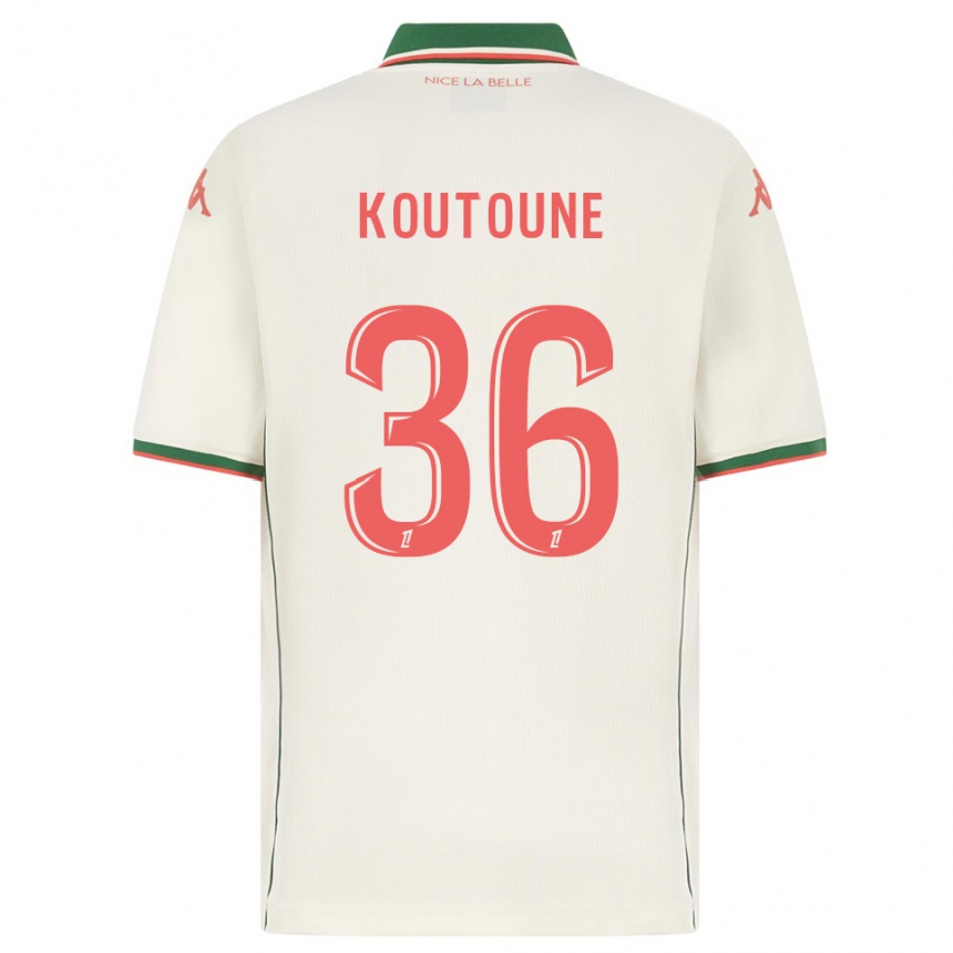 ילדים כדורגל Hamza Koutoune #36 לבן ירוק הרחק ג'רזי 2025/26