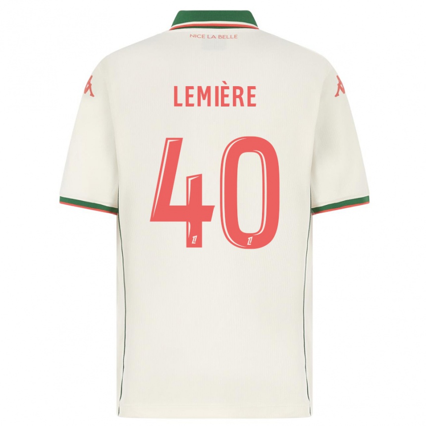 ילדים כדורגל Pauline Lemière #40 לבן ירוק הרחק ג'רזי 2025/26
