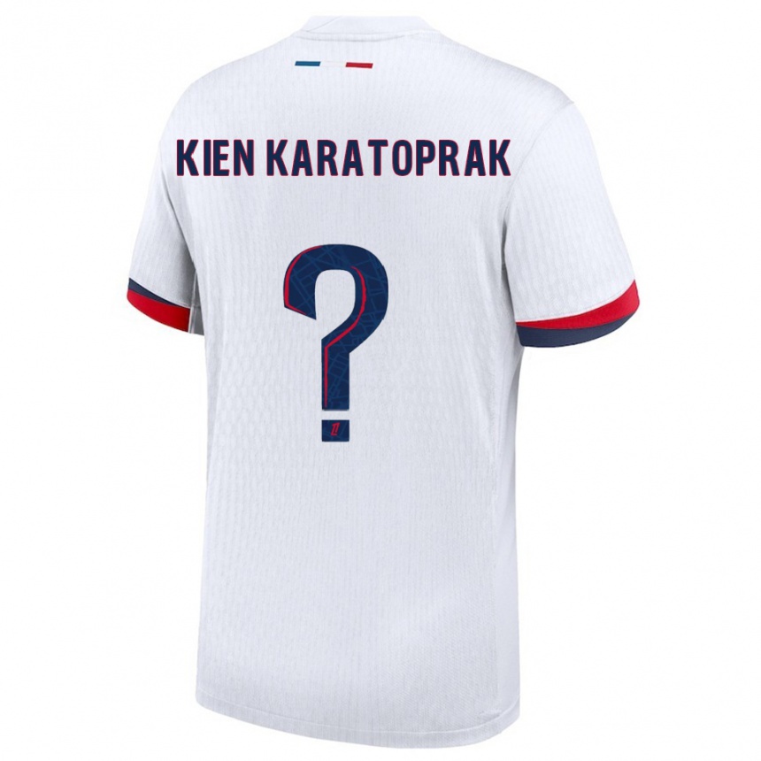 ילדים כדורגל Kenan Kien Karatoprak #0 לבן אדום הרחק ג'רזי 2025/26