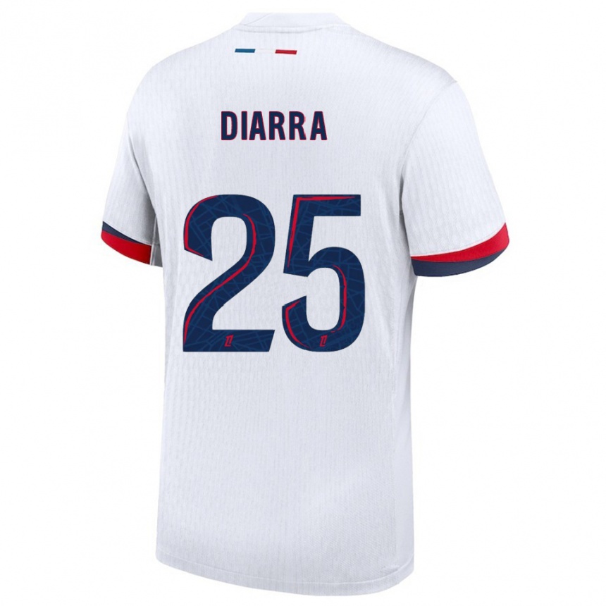 ילדים כדורגל Agueissa Diarra #25 לבן אדום הרחק ג'רזי 2025/26