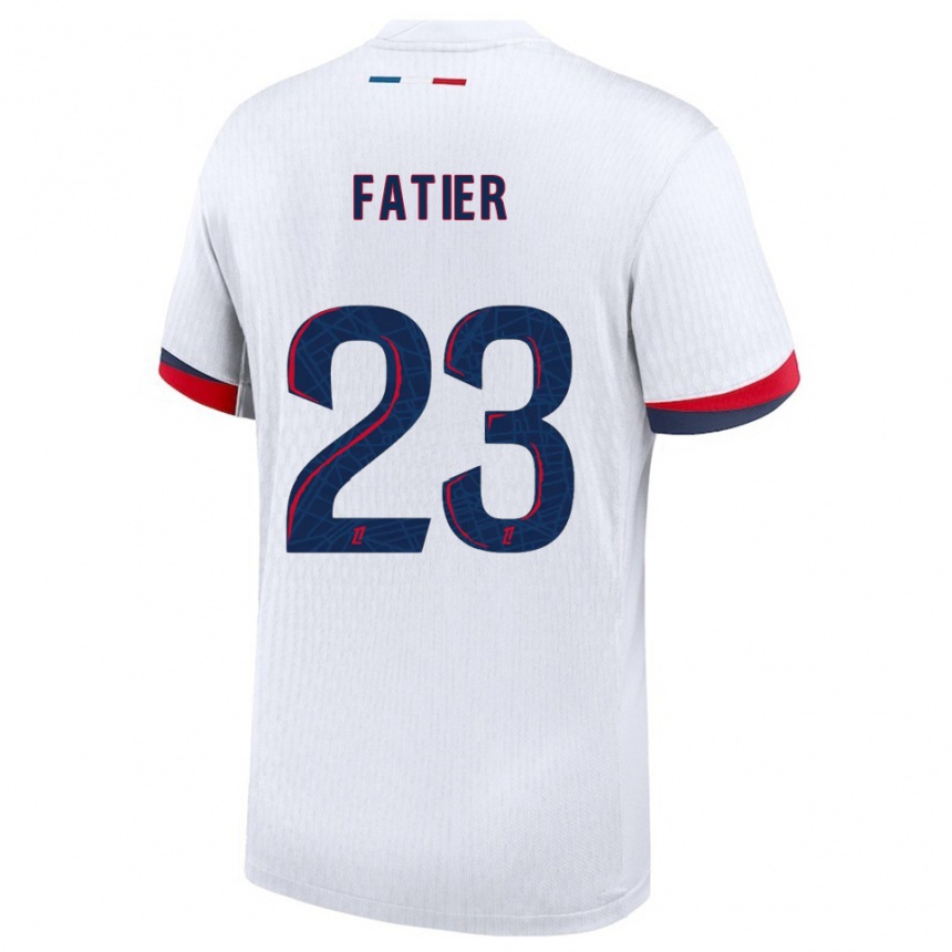 ילדים כדורגל Noémie Fatier #23 לבן אדום הרחק ג'רזי 2025/26