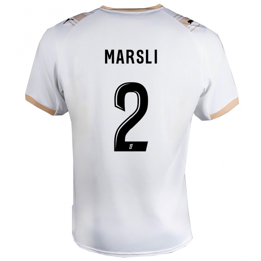ילדים כדורגל Adam Marsli #2 לבן שחור הרחק ג'רזי 2025/26