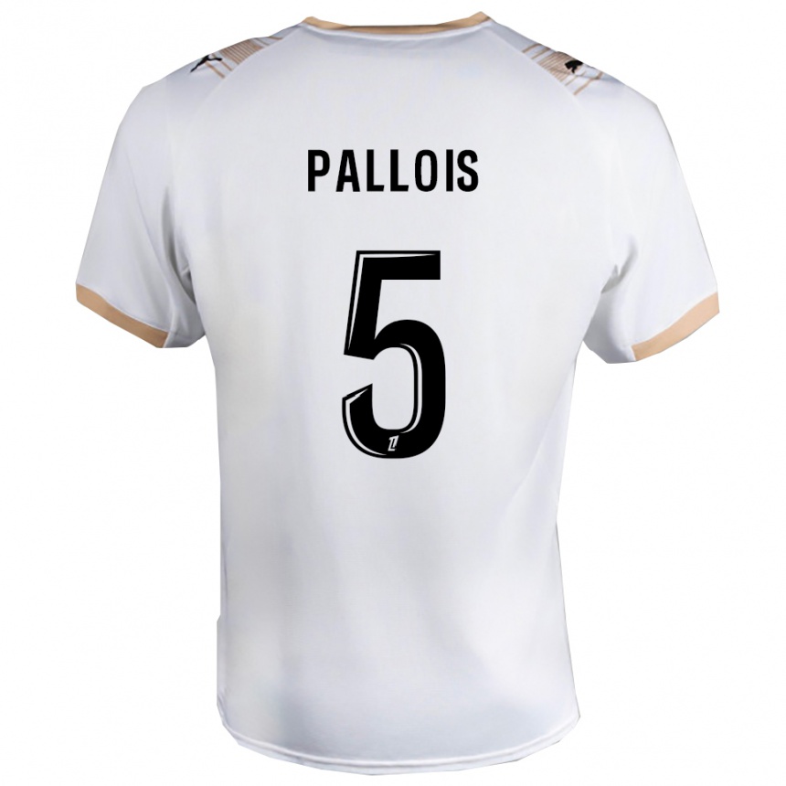 ילדים כדורגל Nicolas Pallois #5 לבן שחור הרחק ג'רזי 2025/26