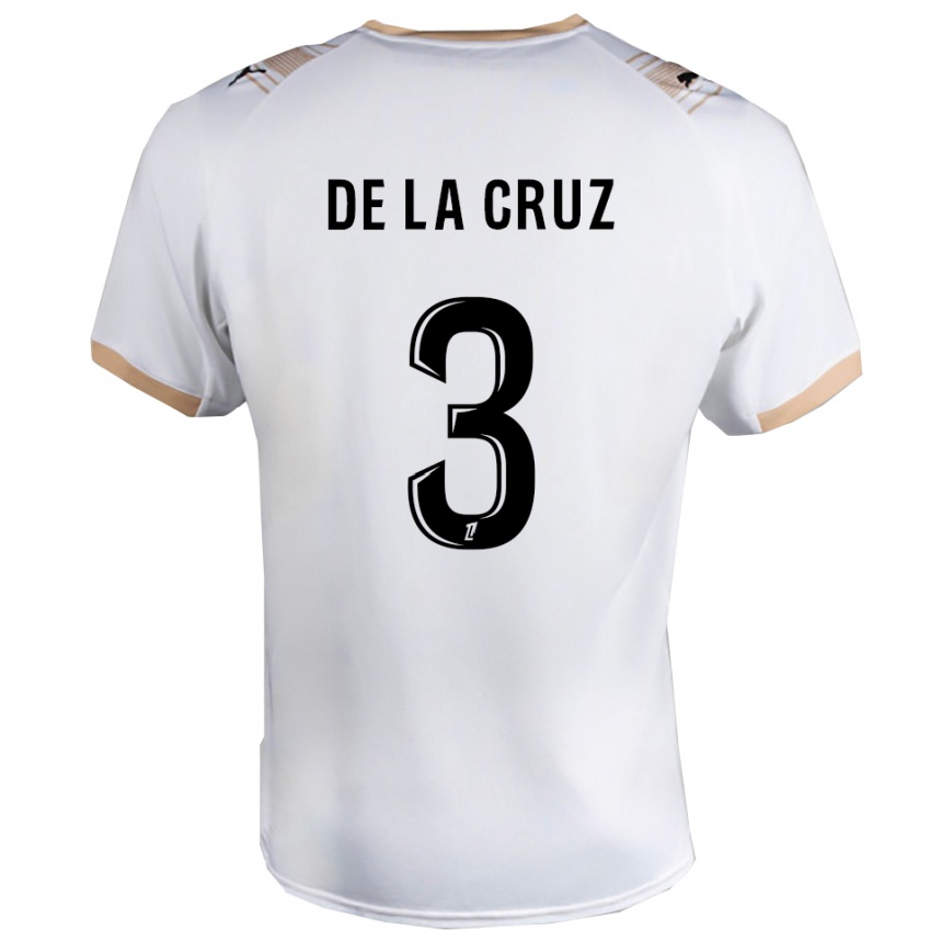 ילדים כדורגל Maiky De La Cruz #3 לבן שחור הרחק ג'רזי 2025/26