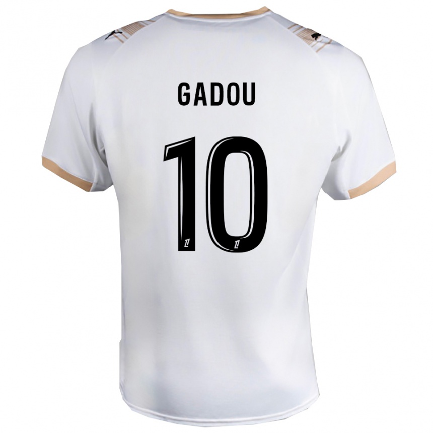 ילדים כדורגל Arone Gadou #10 לבן שחור הרחק ג'רזי 2025/26