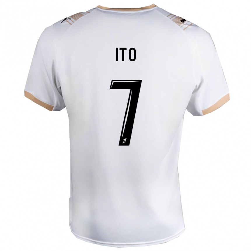 ילדים כדורגל ג'וניה איטו #7 לבן שחור הרחק ג'רזי 2025/26