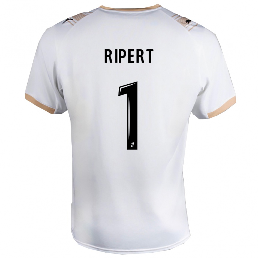 ילדים כדורגל Léo Ripert #1 לבן שחור הרחק ג'רזי 2025/26
