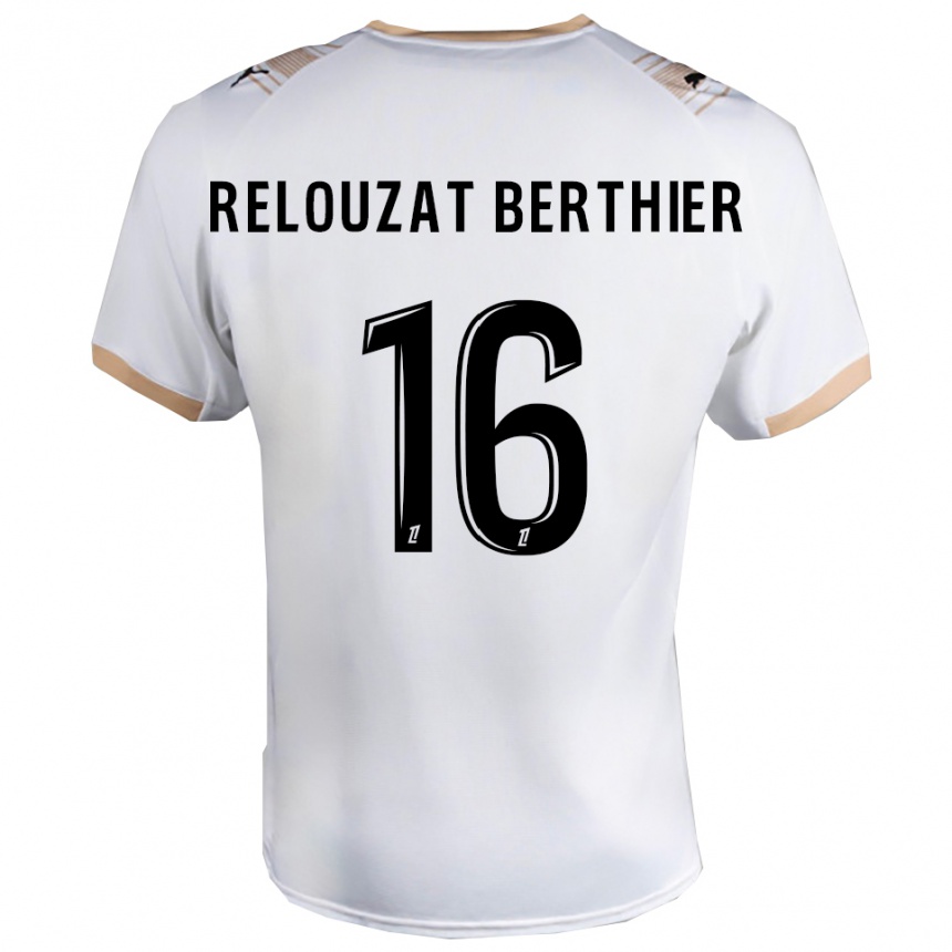 ילדים כדורגל Maxime Relouzat Berthier #16 לבן שחור הרחק ג'רזי 2025/26