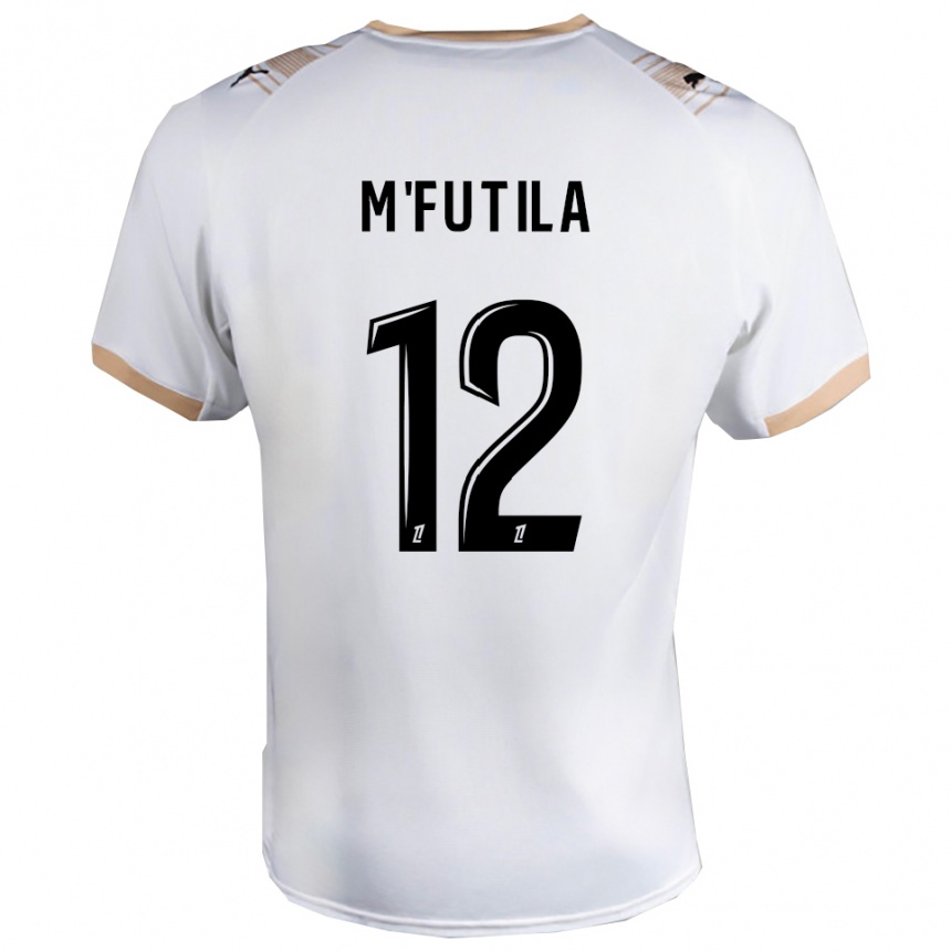 ילדים כדורגל Hermi M'futila #12 לבן שחור הרחק ג'רזי 2025/26