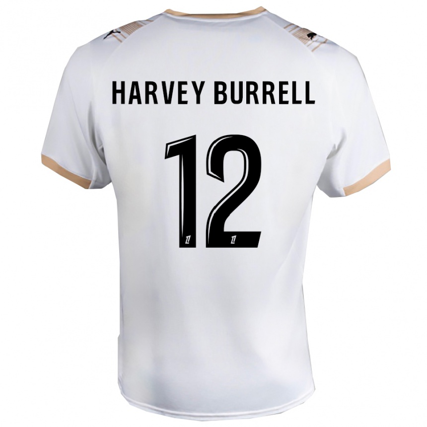 ילדים כדורגל William Harvey Burrell #12 לבן שחור הרחק ג'רזי 2025/26