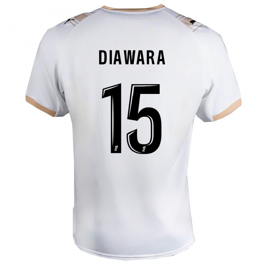 ילדים כדורגל Lamine Diawara #15 לבן שחור הרחק ג'רזי 2025/26