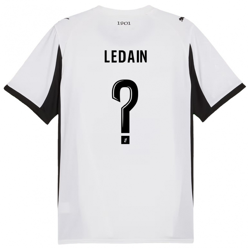 ילדים כדורגל Samuel Ledain #0 לבן שחור הרחק ג'רזי 2025/26
