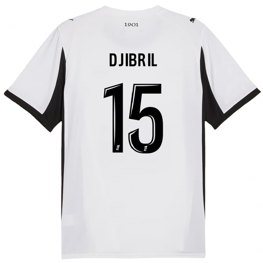ילדים כדורגל Djibril Diallo #15 לבן שחור הרחק ג'רזי 2025/26