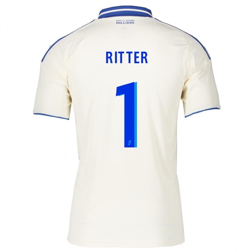 ילדים כדורגל Maxime Ritter #1 שמפניה כחול הרחק ג'רזי 2025/26